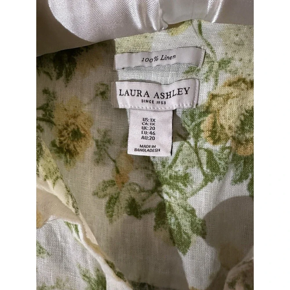 Laura Ashley 100% Linen Sz 1X Floral Tunic
V-Neck Romantic Feminine Whimsy - Picture 9 of 11